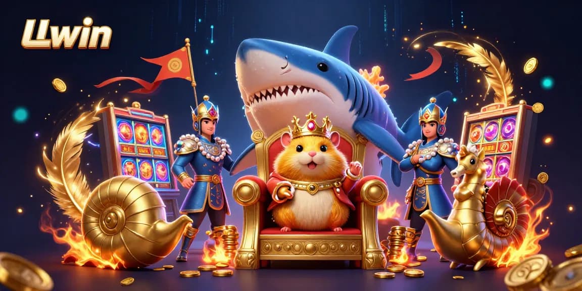 Experience thrilling gameplay at LLwin with vibrant illustrated scene depicting a unique gaming kingdom.