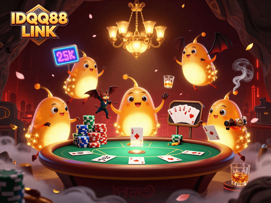 Experience the excitement of IDQQ88 LINK in a vibrant, atmospheric cave casino scene.