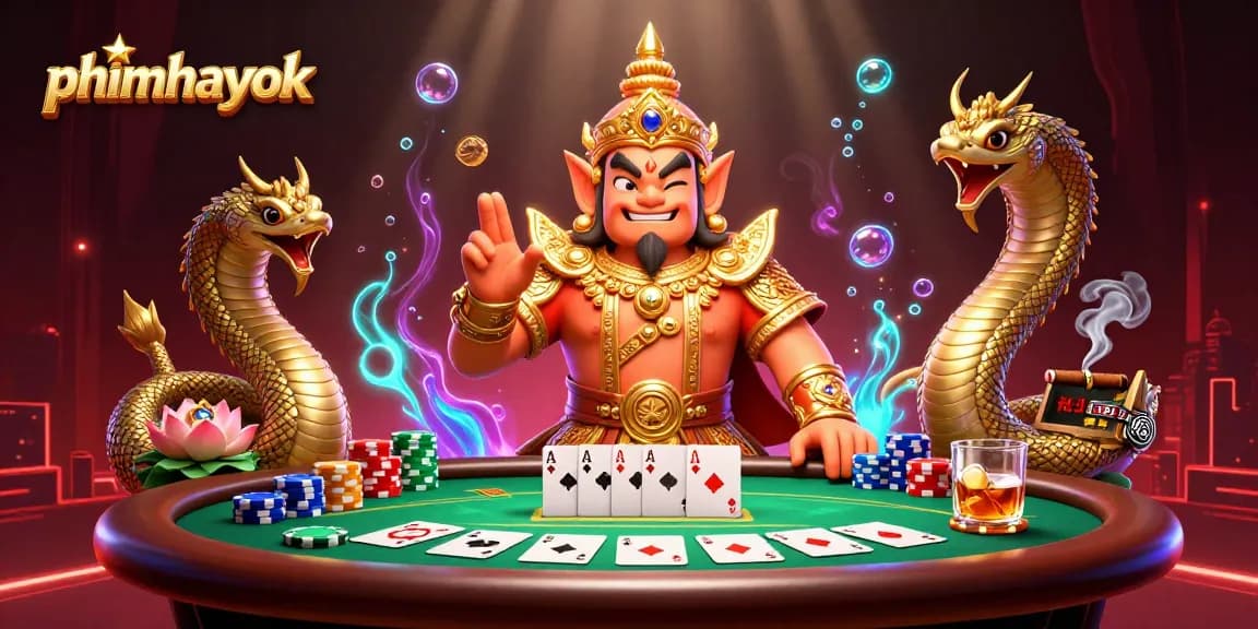 Experience thrilling poker action with phimhayok as vibrant guardians and gameplay elements come to life.