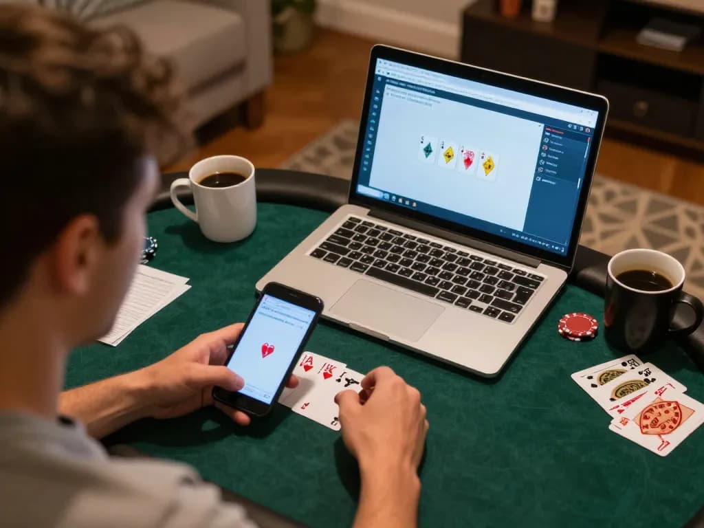 Engaging online poker gameplay at home using 789club gaming interface with strategic notes
