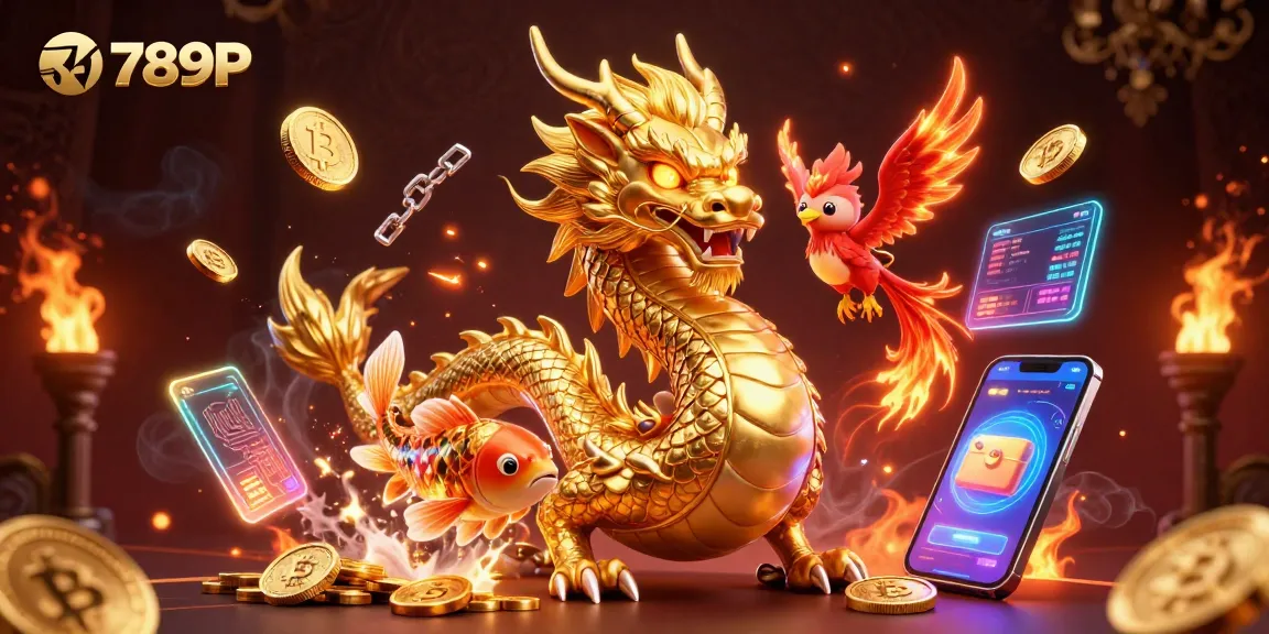 Experience thrilling gameplay at 789P with vibrant illustrations showcasing exciting casino elements.