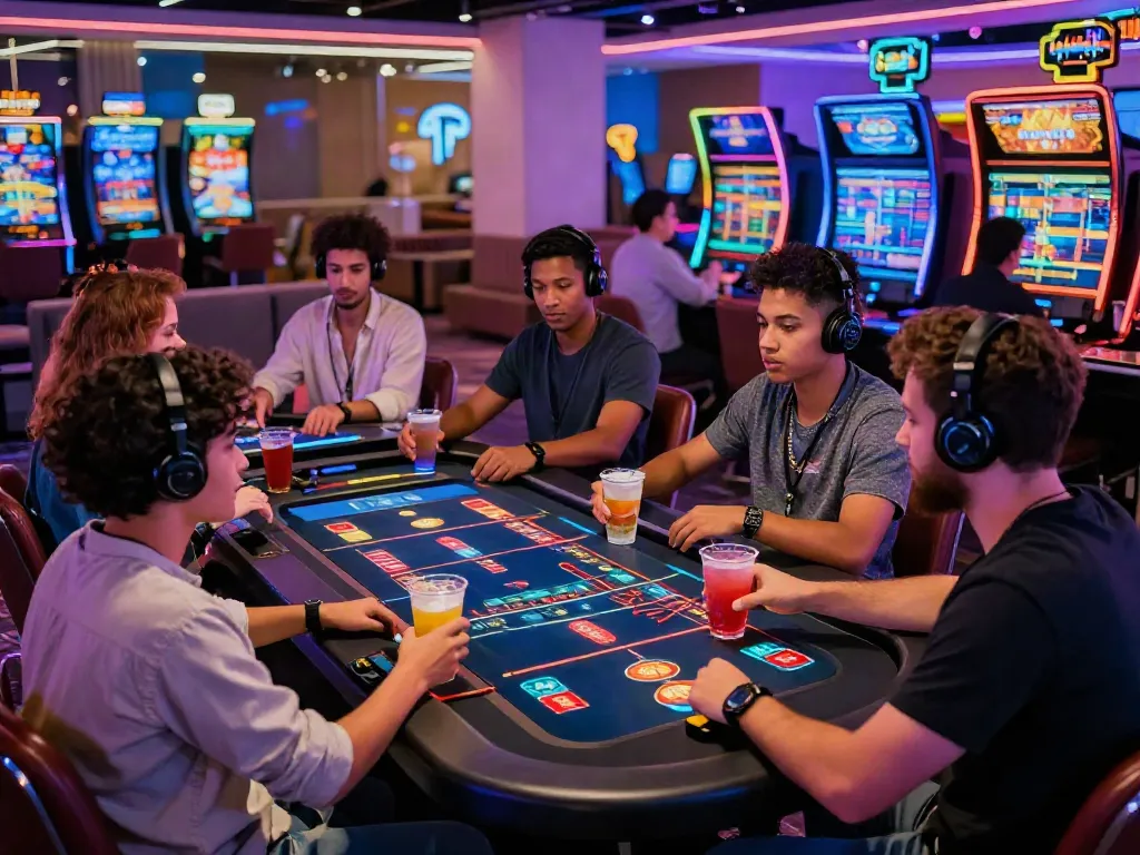 Engaging live casino experience at red88 with diverse players immersed in the gaming action.