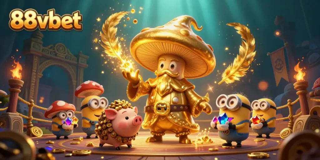 Experience thrilling gaming with 88vbet's dynamic 3D illustration of magical characters and treasures.
