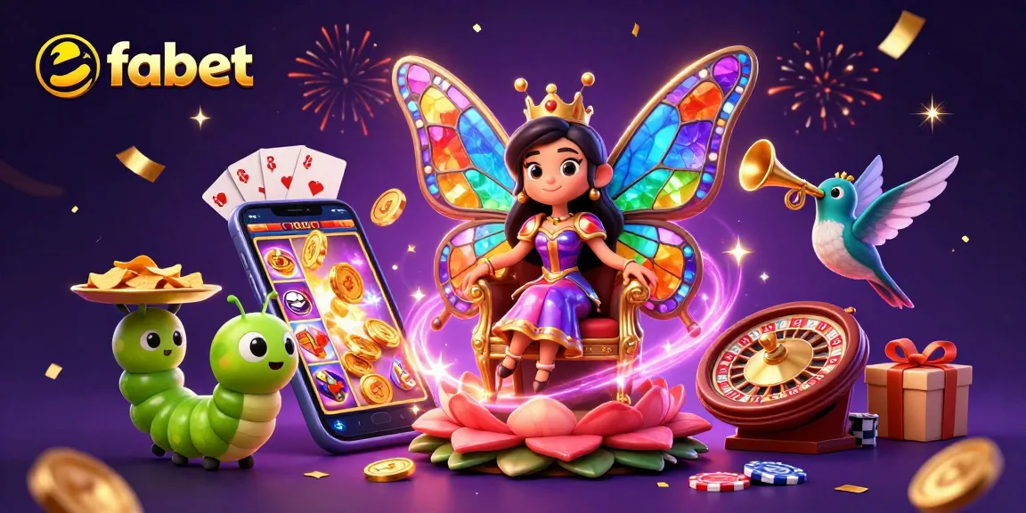 Experience the vibrant world of fabet with a colorful 3D casino illustration full of excitement and energy.