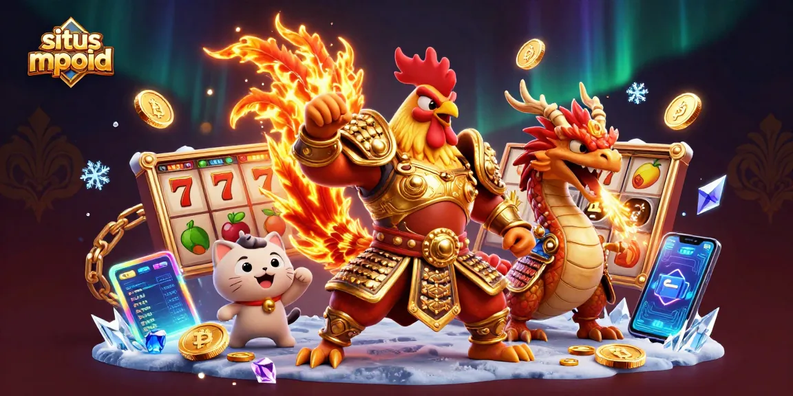Engage with situs mpoid as a powerful rooster warrior and dragon hatchling celebrate jackpot wins.