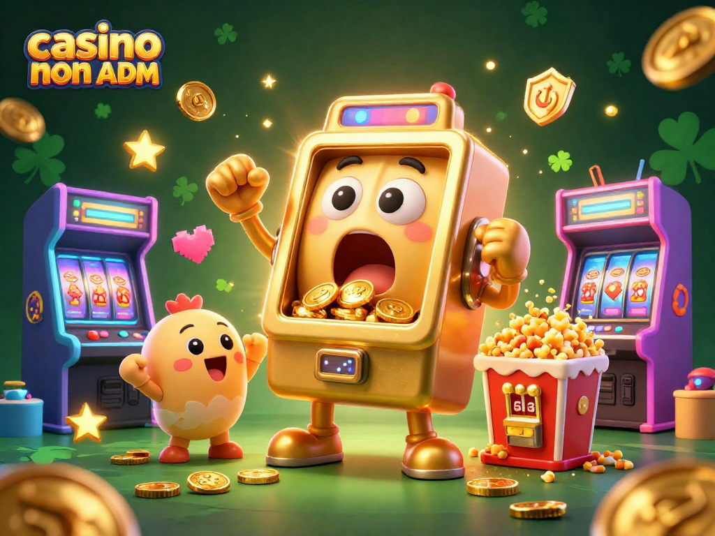 Festa di successi al casinò non ADM con slot machine dorate e un'atmosfera vivace.