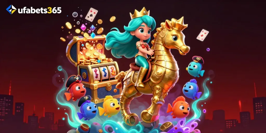 Experience the excitement of ufabets365 with a vibrant underwater casino adventure featuring a mermaid princess.
