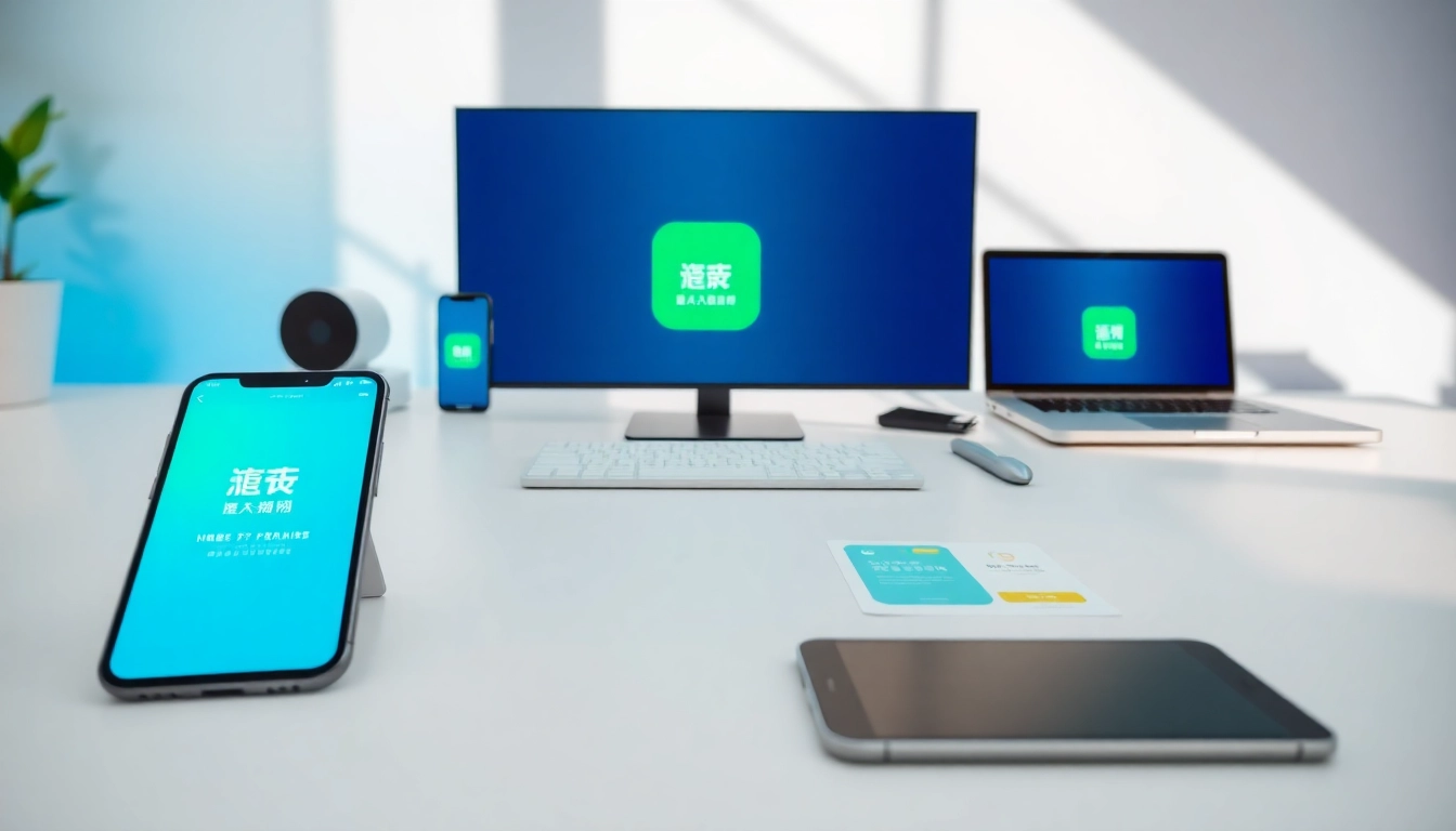快连下载 interface displayed on multiple devices showcasing advanced network features