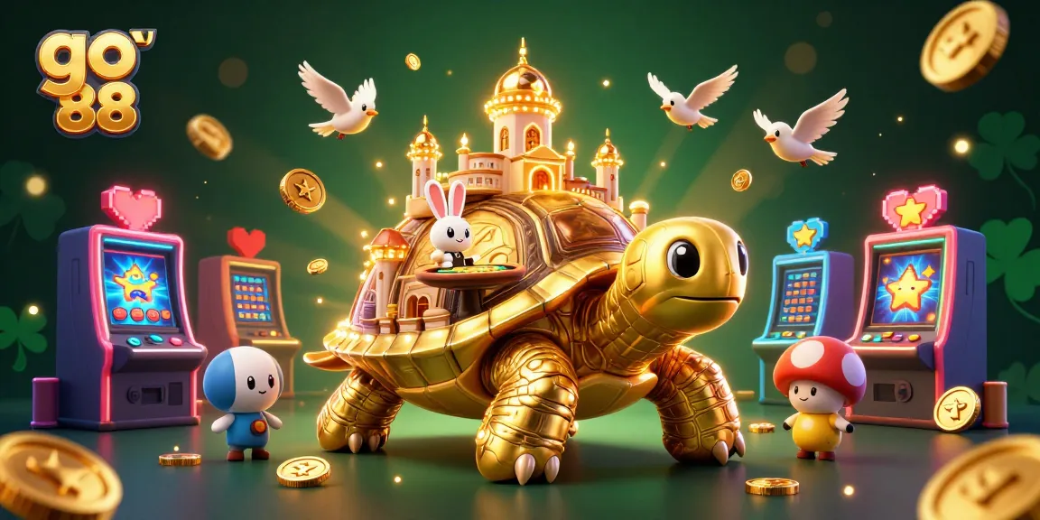 Play thrilling games at go 88 with vibrant 3D casino graphics featuring a lively golden tortoise casino.