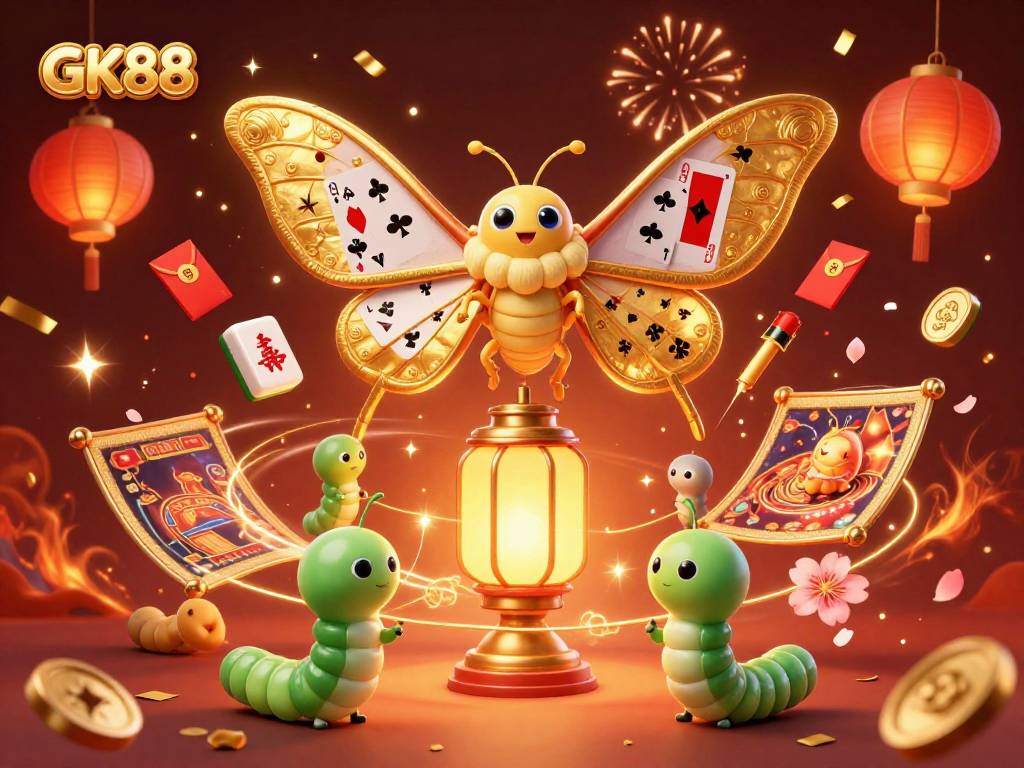 Experience thrilling gameplay at GK88 with vibrant casino-themed 3D illustration featuring luxury elements.