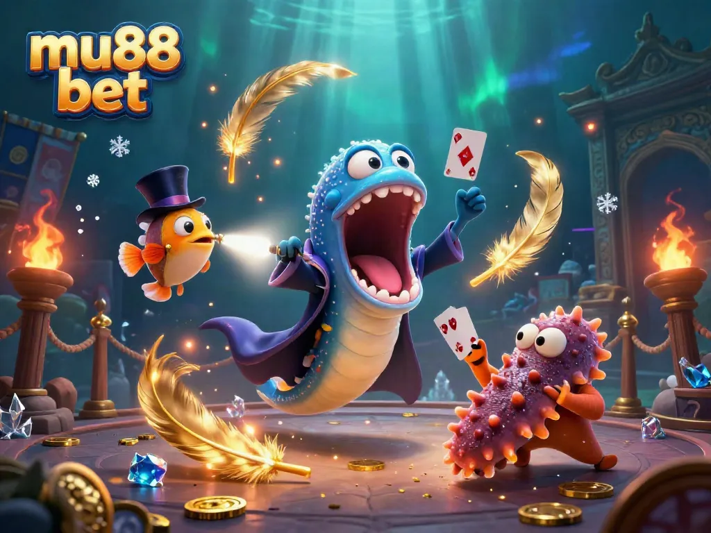 Experience the thrill of mu88 bet with a vibrant underwater casino magic act featuring unique sea creatures.