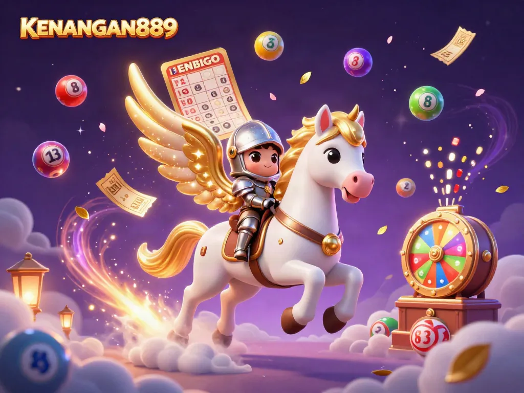 KENANGAN889 inspires with vibrant gaming elements like colorful lottery balls and dynamic visuals.
