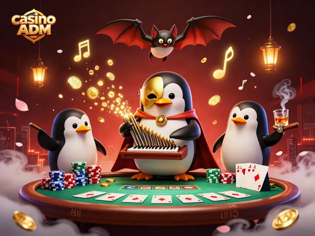 Gioca nei migliori casinò non ADM con l'illustrazione di un pinguino fantasma che suona un organo d'oro.