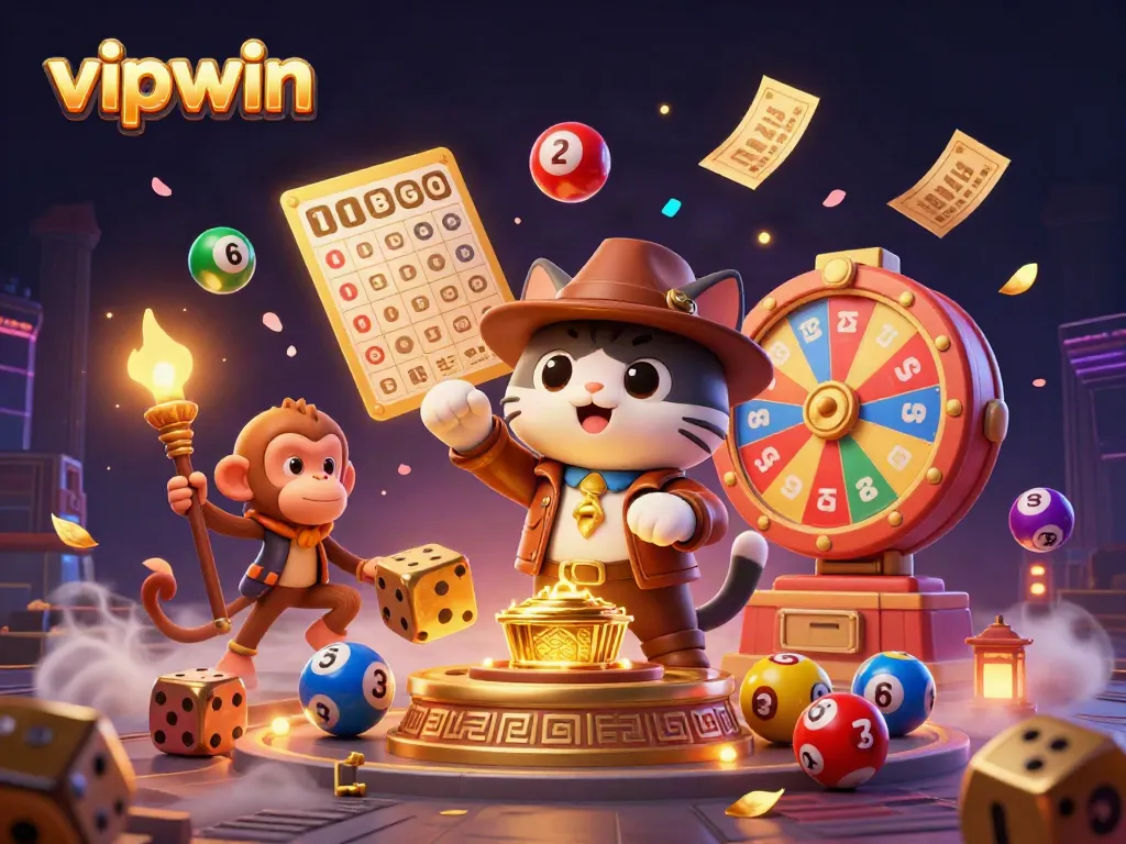 Experience thrill and excitement at vipwin with golden casino treasures and lively game elements.