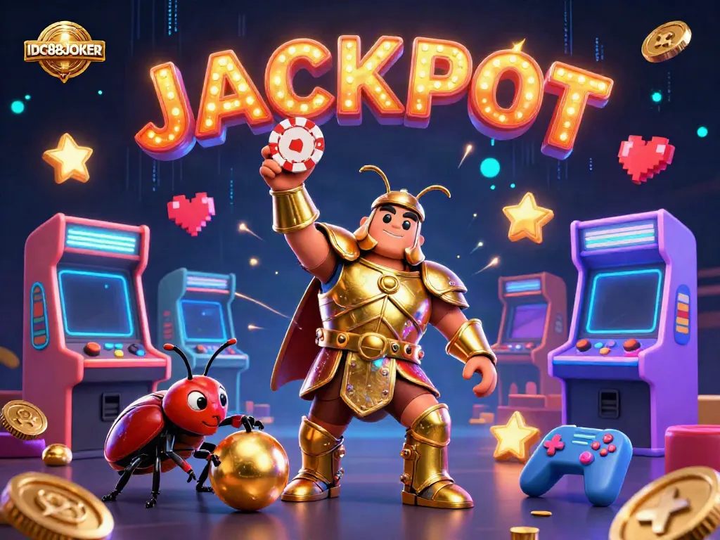 Experience thrilling gameplay with IDC88JOKER featuring a vibrant scene of 3D cartoon characters in a dynamic casino setting.