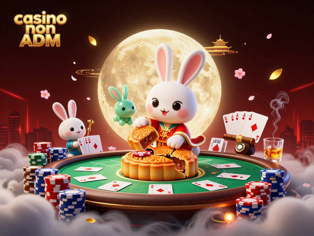 In un'illustrazione, il casino non ADM offre chip da poker e mooncake simbolici, con accessori da gioco spettacolari.