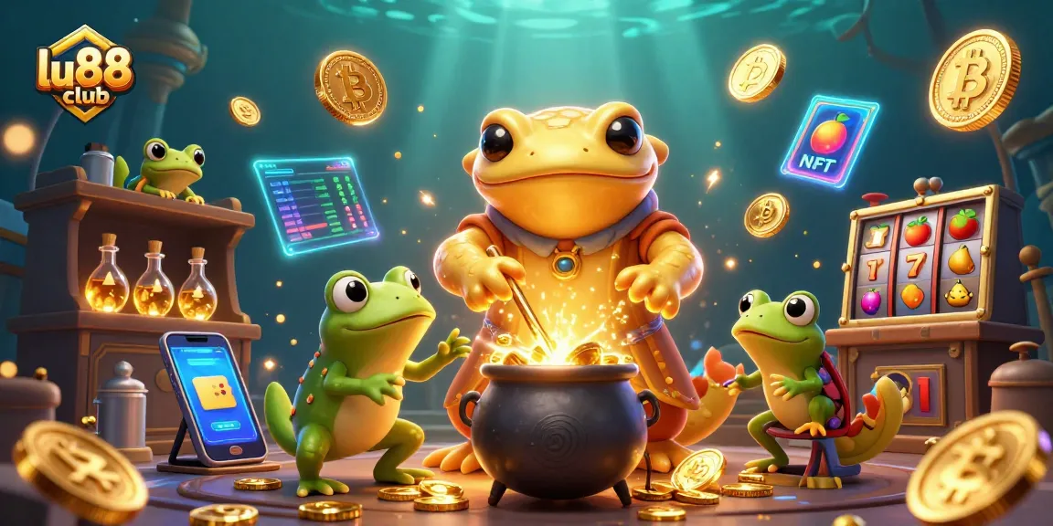 Win big with the lu88 club in a vibrant casino scene featuring gold coins and gaming elements.