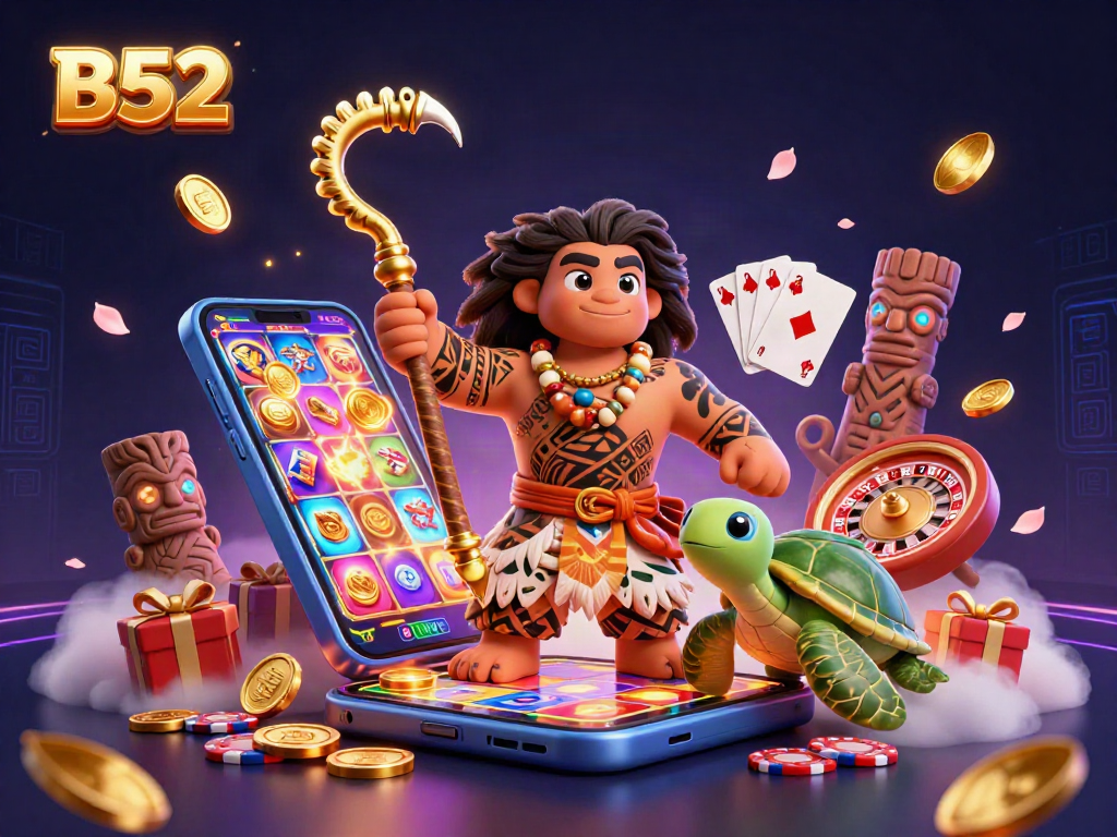 Experience thrilling B52 slot action with vibrant characters and captivating game elements.