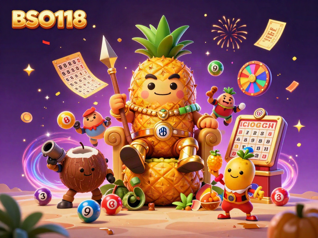 Experience the thrilling world of BSO118 with a vibrant beach casino featuring a pineapple king and lively games.
