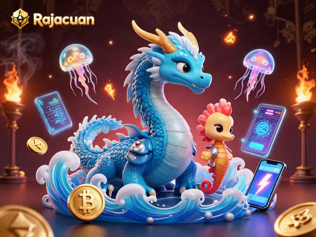 Experience thrilling wins at Rajacuan with our vibrant 3D illustration showcasing unique gaming elements and characters.