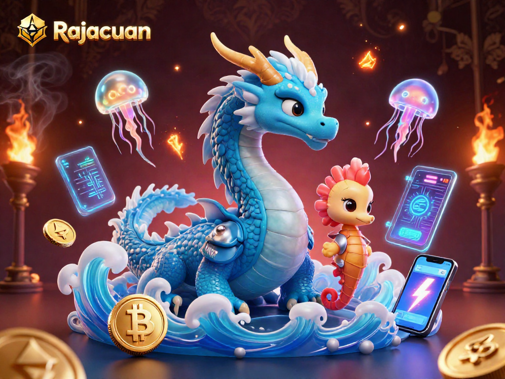 Experience thrilling wins at Rajacuan with our vibrant 3D illustration showcasing unique gaming elements and characters.