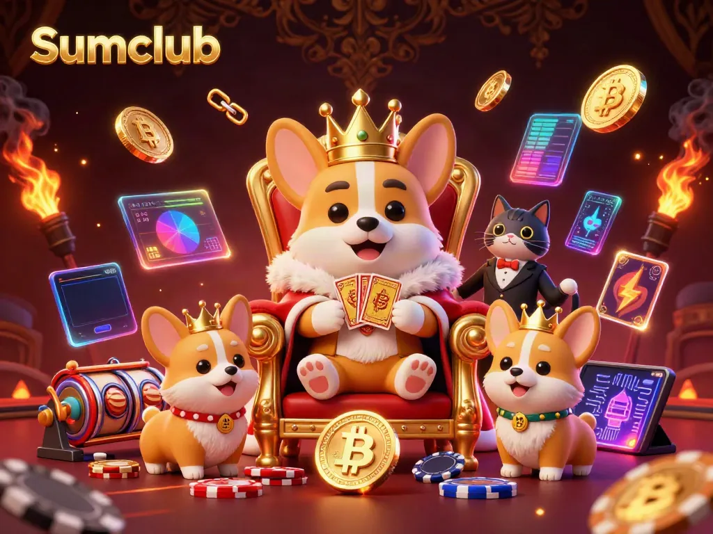 Engage in thrilling gameplay at Sumclub with vibrant 3D casino elements featuring charming cartoon characters.