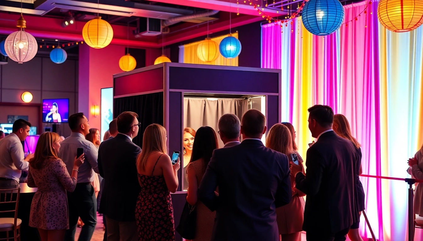 Engaging photo booth rental Chicago experience with joyful guests capturing memories at an event.