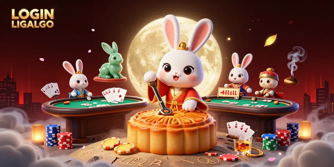 Engage with LOGIN LIGALGO as a moon rabbit reveals poker chips from mooncakes.