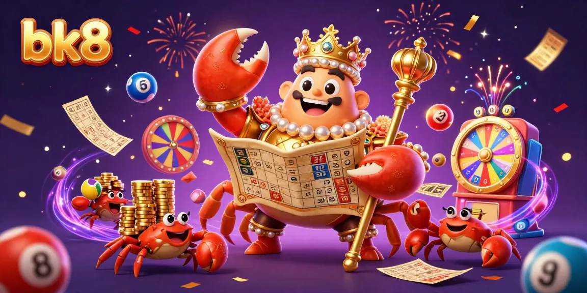Engage with vibrant games at bk8 casino featuring a golden crab emperor in a lively scene.