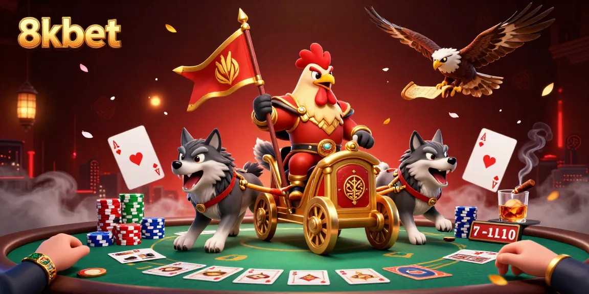 Experience thrilling gameplay at 8xbet with a dynamic 3D illustration of a golden war chariot amidst casino excitement.