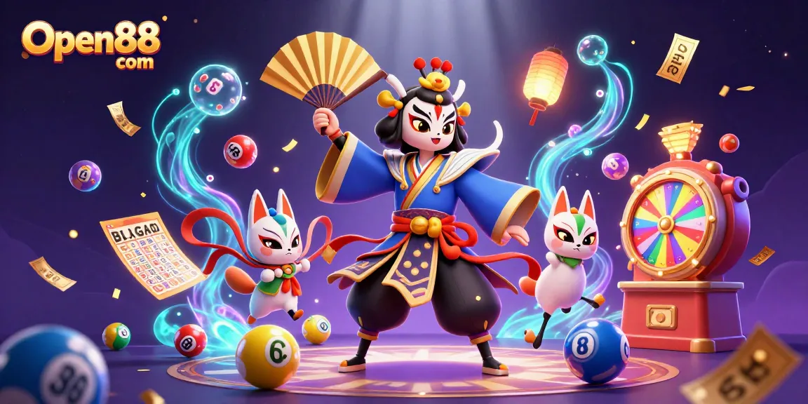 Engage with Open88 com's vibrant lottery experience featuring dynamic characters and exciting game elements.