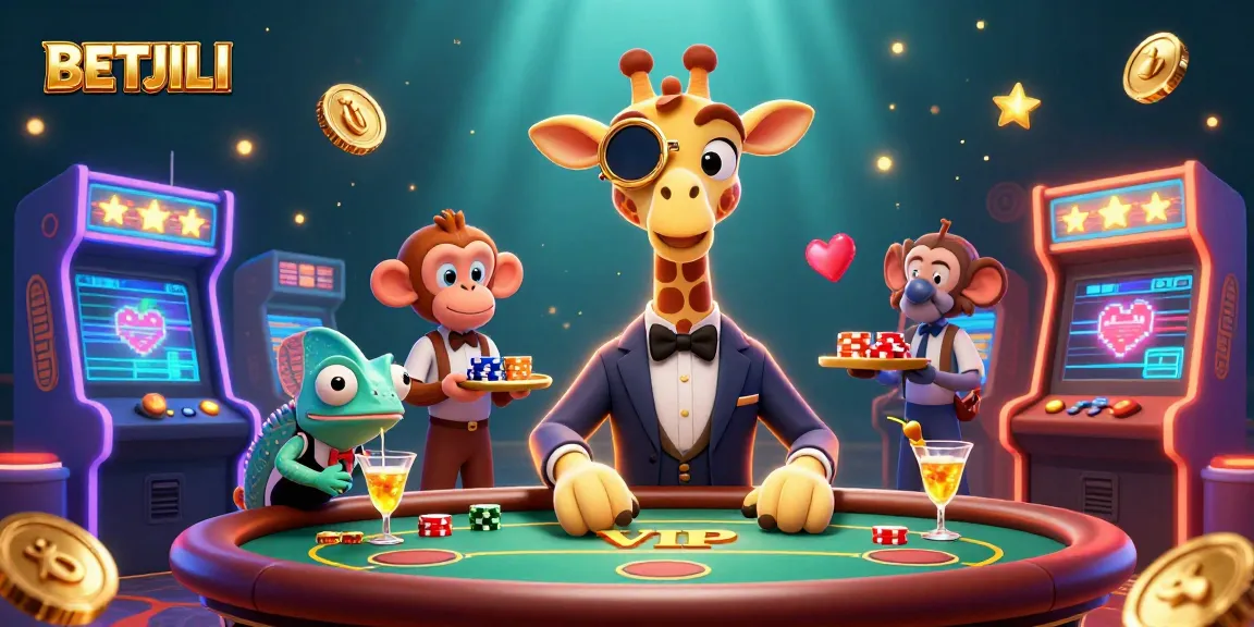 BETJILI showcases an exciting casino scene with a charismatic giraffe and dynamic gameplay elements.