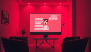 Porn chat AI interface showcasing a cozy digital interaction with a charismatic character.