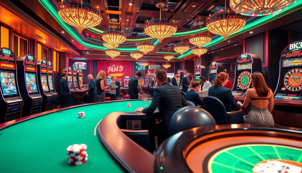 Engage with BK33's immersive online casino experience featuring vibrant gaming elements and thrilling atmosphere.
