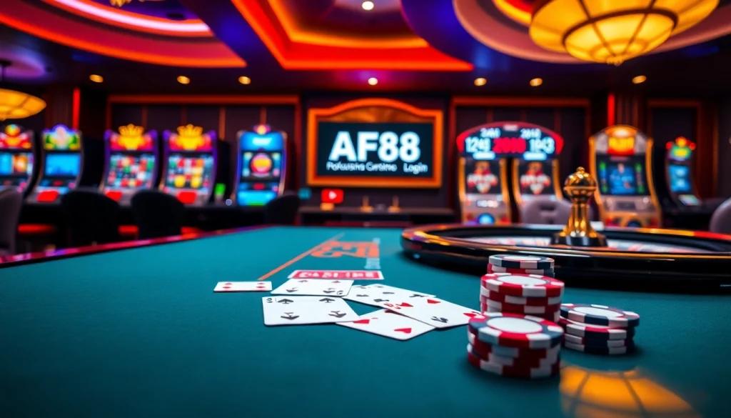Experience the thrill of AF88 đăng nhập as you engage with vibrant casino games and elegant gaming tables.