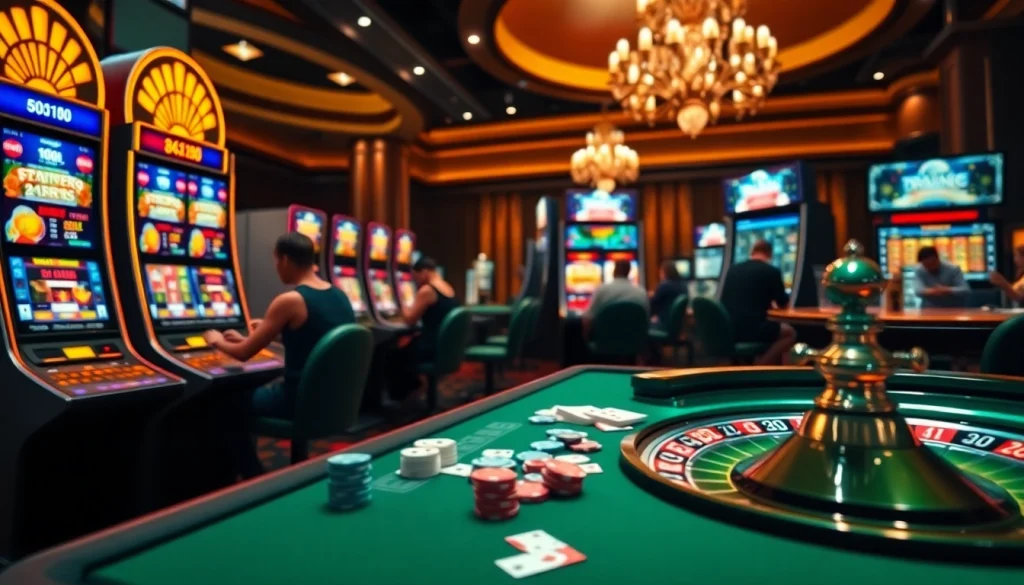 Players engaging with thrilling games at 8k8 online casino, showcasing vibrant slots and exciting betting options.