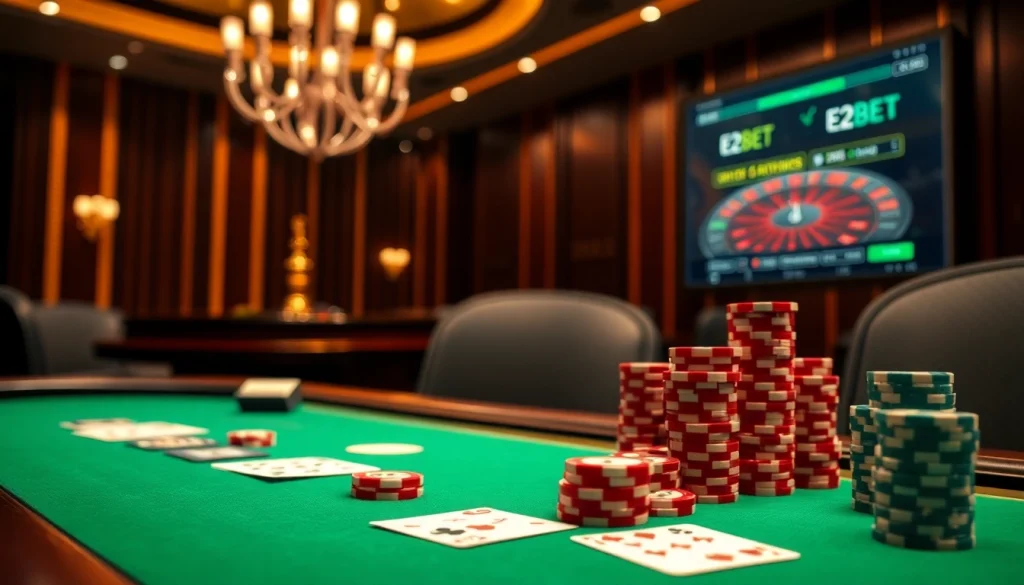 Engage in thrilling gameplay at Trang gà E2BET with exciting poker action and vibrant casino atmosphere.