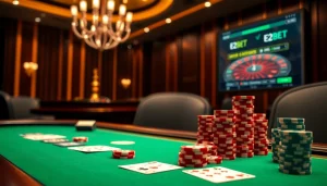 Engage in thrilling gameplay at Trang gà E2BET with exciting poker action and vibrant casino atmosphere.